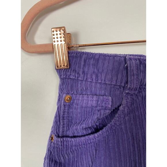 Zara Girls Purple Curdoray Mini Skirt Pockets Button Front Elastic Waist Size 9 - Picture 6 of 8